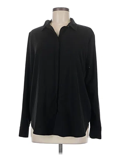 Pre-owned H&m Long Sleeve Blouse In Black