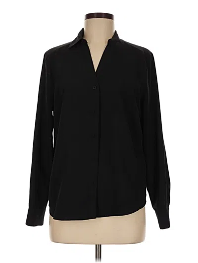 Pre-owned H&m Long Sleeve Blouse In Black
