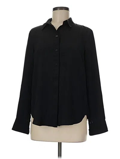 Pre-owned H&m Long Sleeve Blouse In Black