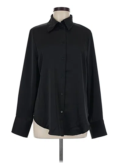 Pre-owned H&m Long Sleeve Blouse In Black
