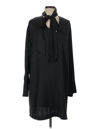 Pre-owned H&m Long Sleeve Blouse In Black