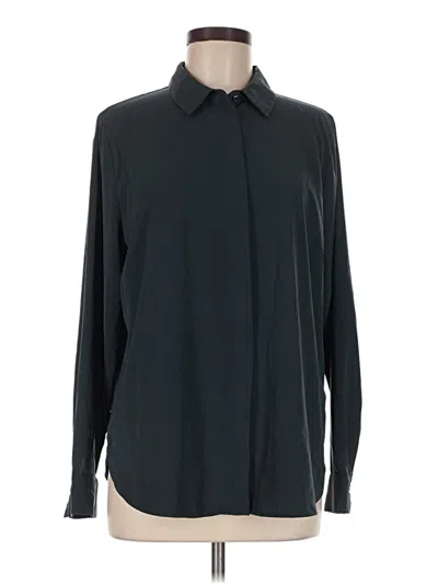 Pre-owned H&m Long Sleeve Blouse In Black