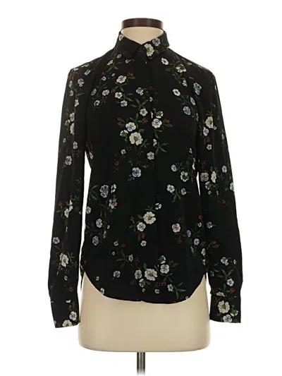 Pre-owned H&m Long Sleeve Blouse In Black