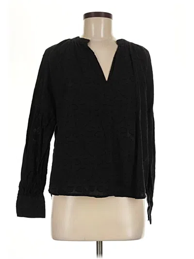 Pre-owned H&m Long Sleeve Blouse In Black