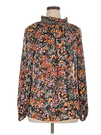 Pre-owned H&m Long Sleeve Blouse In Black