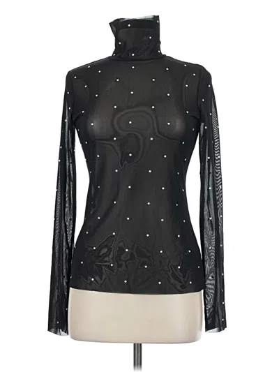 Pre-owned H&m Long Sleeve Blouse In Black