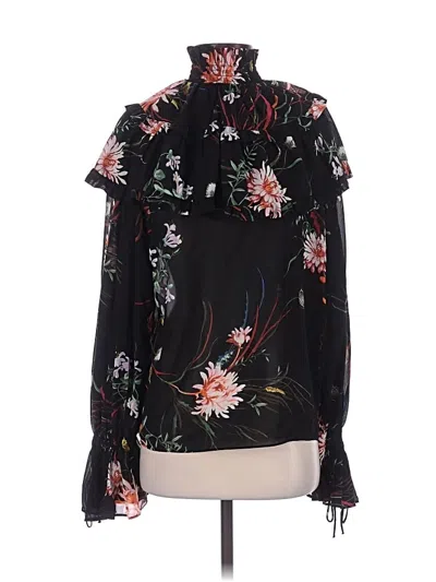 Pre-owned H&m Long Sleeve Blouse In Black