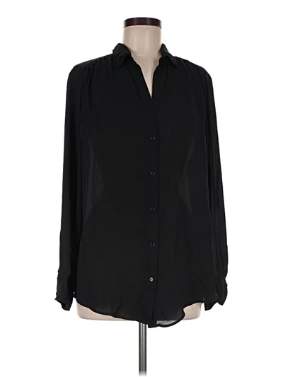 Pre-owned H&m Long Sleeve Blouse In Black