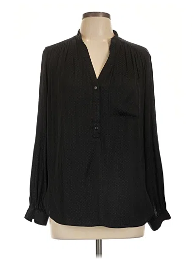 Pre-owned H&m Long Sleeve Blouse In Black