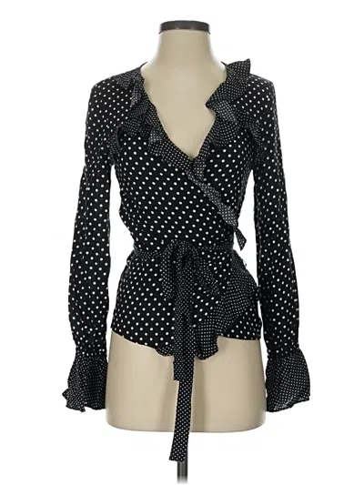Pre-owned H&m Long Sleeve Blouse In Black