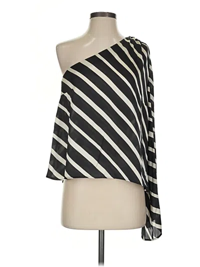 Pre-owned H&m Long Sleeve Blouse In Black