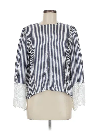 Pre-owned H&m Long Sleeve Blouse In Blue