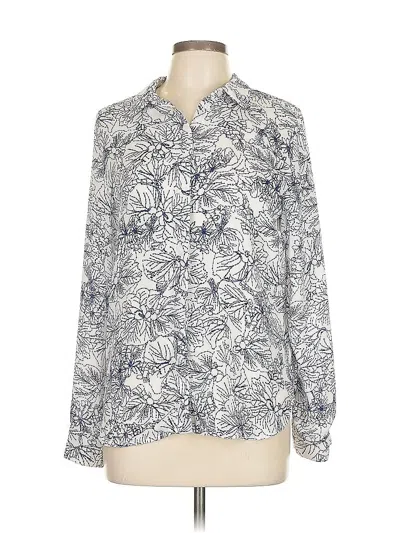 Pre-owned H&m Long Sleeve Blouse In Blue