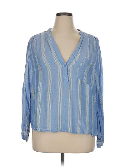 Pre-owned H&m Long Sleeve Blouse In Blue