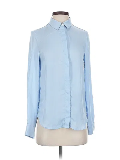 Pre-owned H&m Long Sleeve Blouse In Blue