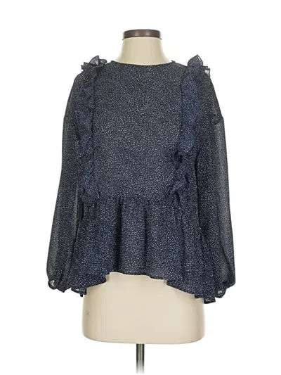 Pre-owned H&m Long Sleeve Blouse In Blue