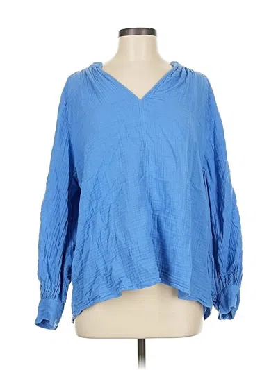 Pre-owned H&m Long Sleeve Blouse In Blue