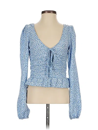 Pre-owned H&m Long Sleeve Blouse In Blue