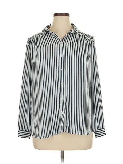 Pre-owned H&m Long Sleeve Blouse In Blue