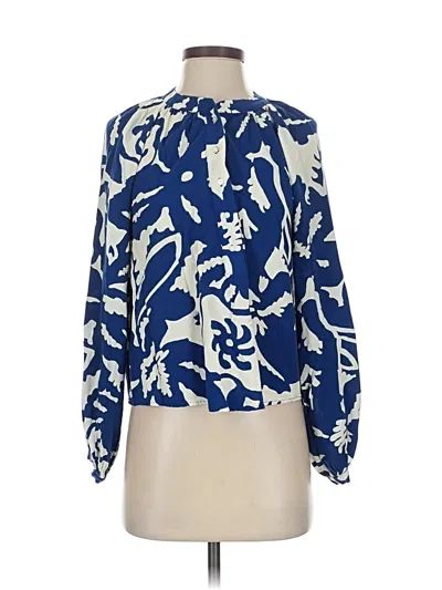 Pre-owned H&m Long Sleeve Blouse In Blue