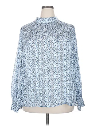 Pre-owned H&m Long Sleeve Blouse In Blue