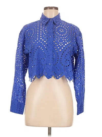 Pre-owned H&m Long Sleeve Blouse In Blue