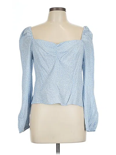 Pre-owned H&m Long Sleeve Blouse In Blue