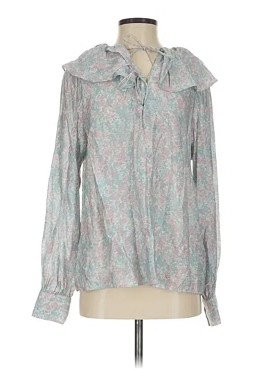 Pre-owned H&m Long Sleeve Blouse In Blue