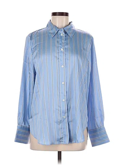 H&m Long Sleeve Blouse In Blue