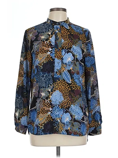 Pre-owned H&m Long Sleeve Blouse In Blue