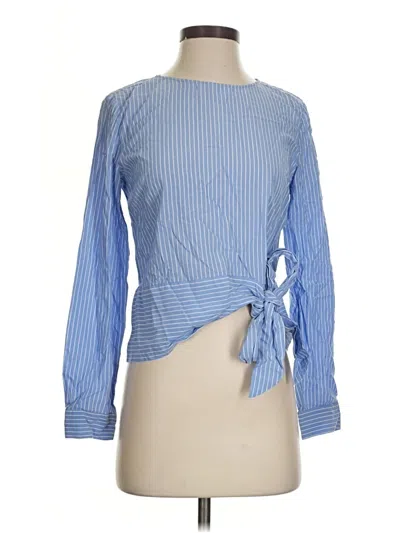 Pre-owned H&m Long Sleeve Blouse In Blue