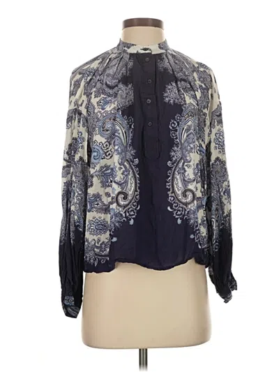 Pre-owned H&m Long Sleeve Blouse In Blue