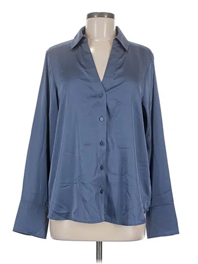 Pre-owned H&m Long Sleeve Blouse In Blue