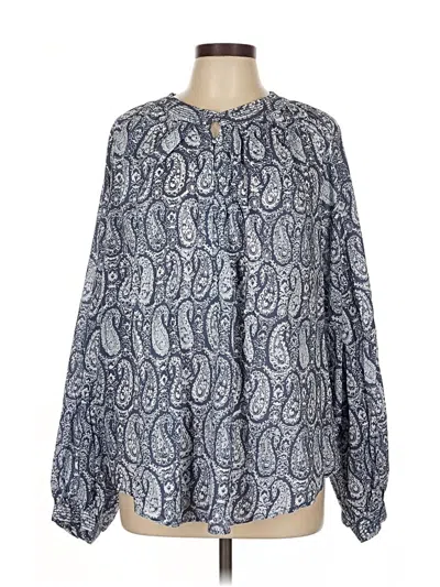 Pre-owned H&m Long Sleeve Blouse In Blue
