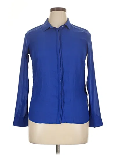Pre-owned H&m Long Sleeve Blouse In Blue
