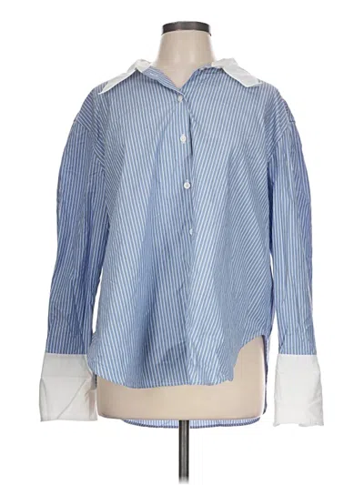 Pre-owned H&m Long Sleeve Blouse In Blue