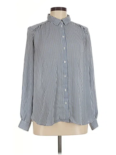 Pre-owned H&m Long Sleeve Blouse In Blue