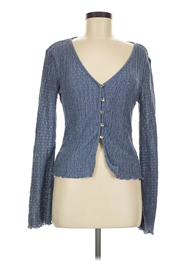 Pre-owned H&m Long Sleeve Blouse In Blue