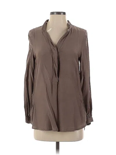 Pre-owned H&m Long Sleeve Blouse In Brown