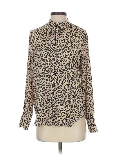 Pre-owned H&m Long Sleeve Blouse In Brown
