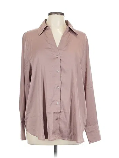 Pre-owned H&m Long Sleeve Blouse In Brown