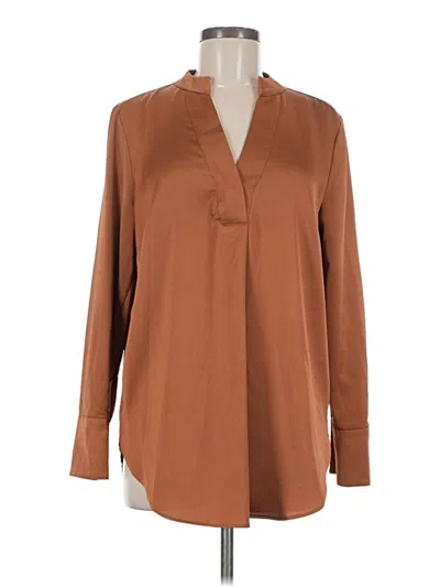 Pre-owned H&m Long Sleeve Blouse In Brown