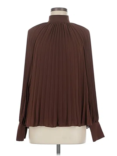 Pre-owned H&m Long Sleeve Blouse In Brown