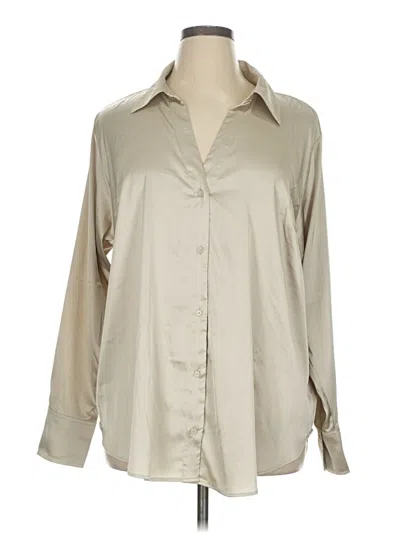 Pre-owned H&m Long Sleeve Blouse In Brown