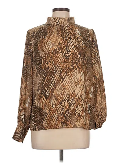 Pre-owned H&m Long Sleeve Blouse In Brown