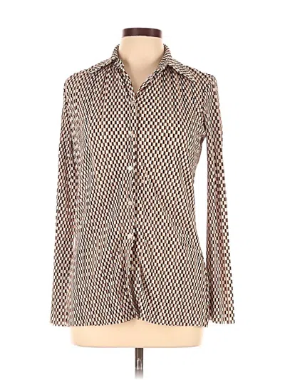 Pre-owned H&m Long Sleeve Blouse In Brown