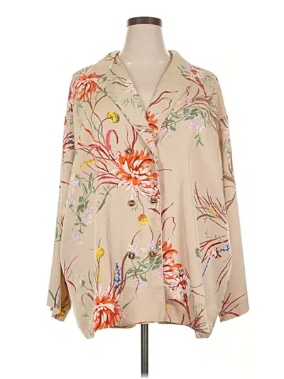 Pre-owned H&m Long Sleeve Blouse In Brown