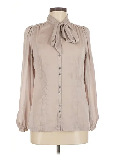 Pre-owned H&m Long Sleeve Blouse In Brown