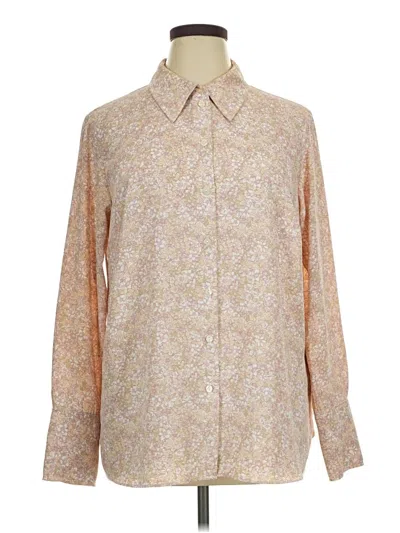 Pre-owned H&m Long Sleeve Blouse In Brown