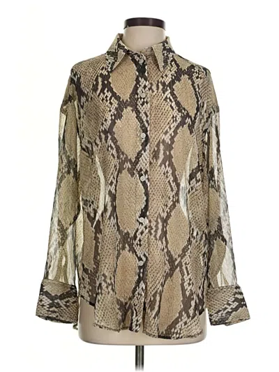 H&m Long Sleeve Blouse In Brown